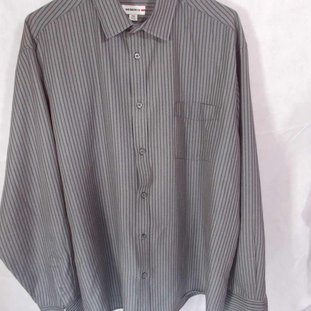 EUC  Men's gray stripe shirt by Reserve size XXL - Picture 2 of 3